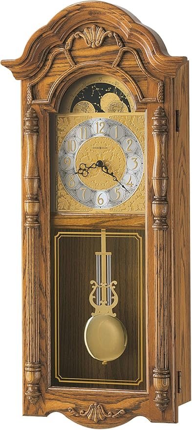 Howard Miller LaGrange Wall Clock II 549-444 – Golden Oak with Brass Pendulum & Dual-Chime Quartz Movement